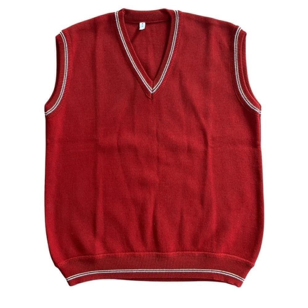 Vintage 60s 70s Sweater Vest V-Neck Jewel Toned